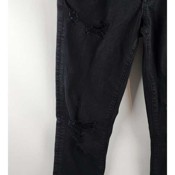 American Eagle Jeans Mens 32x35 Airflex +Black Distressed Stretch Denim - Picture 4 of 10